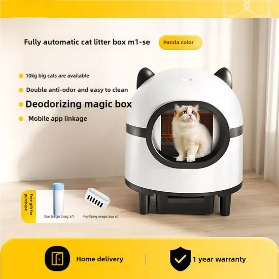 Caja de arena para gatos Caja de arena para gatos completamente cerrada en cajón de inodoro grande para mascotas Suministros de limpieza para mascotas