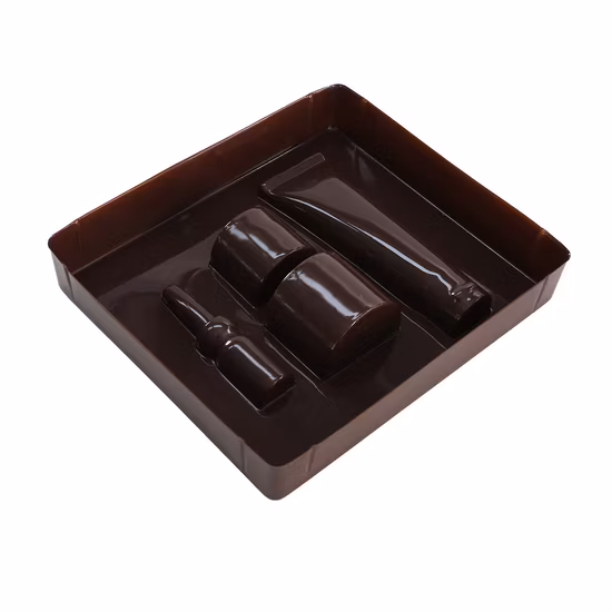 Bandeja de ampolla para vino que forma la bandeja de ampolla de botella de vino PS negra al vacío